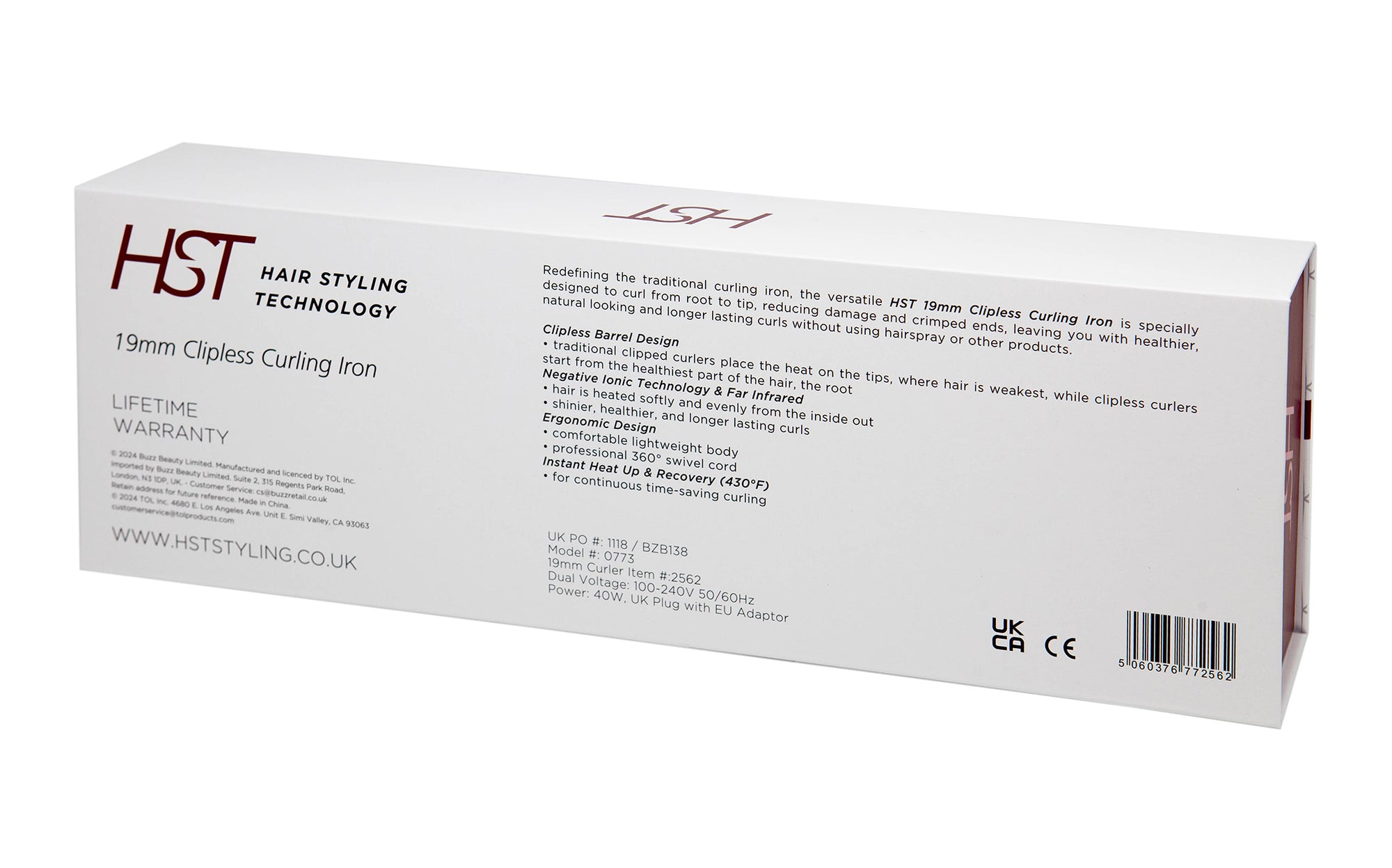 HST Clipless Curling Iron 19mm